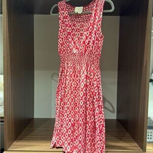 Kate Spade Red and White Patterned Midi Dress